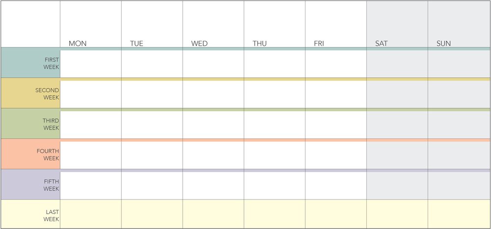 WeekDate monthlies — write monthly recurring events once on your paper planner